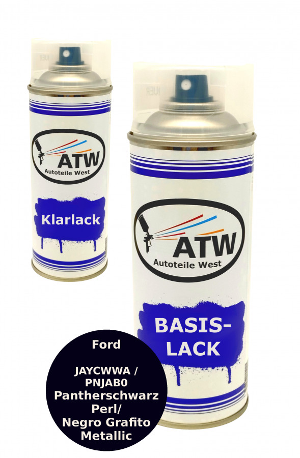 Autolack für Ford JAYCWWA /PNJAB0 Pantherschwarz Perl/Negro Grafito Metallic +400ml Klarlack Set